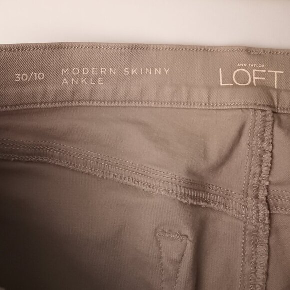 Loft Denim Jeans Size 30/10 Modern Skinny Ankle Mid Rise Tan Color - Picture 4 of 10